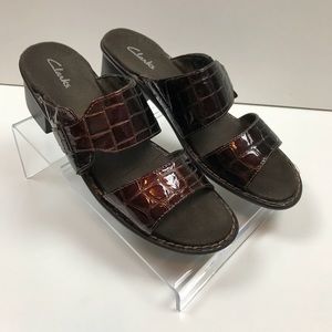 Clark’s Open Toe Slip On Slide Sandals 8M